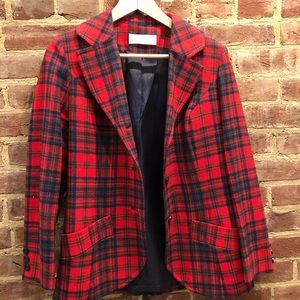 Vintage Pendleton Red Plaid Wool Blazer